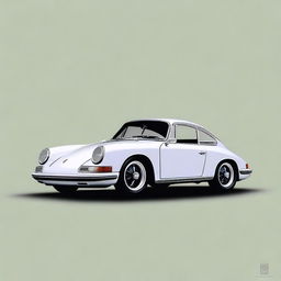 A detailed, high-quality digital art of a classic Porsche car