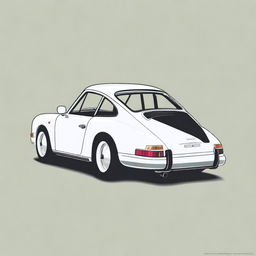 A detailed, high-quality digital art of a classic Porsche car