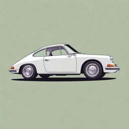 A detailed, high-quality digital art of a classic Porsche car