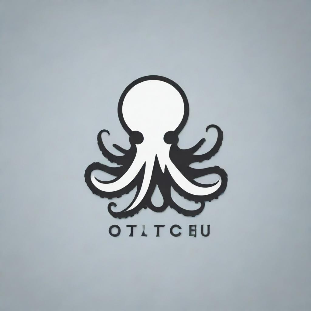 Create a logo for a company named 'Octu Tech'. The design should incorporate an octopus symbol. 'Octu' should be intertwined with the octopus while 'Tech' is positioned beneath as a slogan.