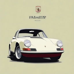 A highly detailed, authentic digital art featuring a classic Porsche car, complete with the car plate 'TRG'