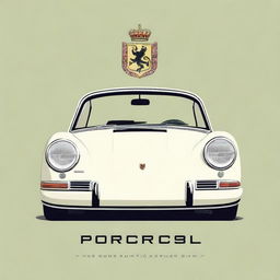 A highly detailed, authentic digital art featuring a classic Porsche car, complete with the car plate 'TRG'