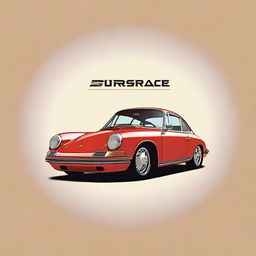 A highly detailed, authentic digital art featuring a classic Porsche car, complete with the car plate 'TRG'