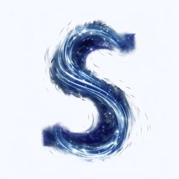 A dark blue letter 'S' with a magical aura and mystic energy swirling around it.