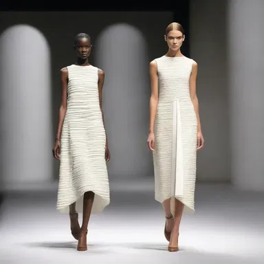 The fashion designer presented a unique collection inspired by the shape and texture of traditional silos.