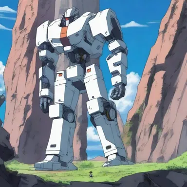 In the popular anime series, the protagonists discover a secret silo hidden beneath a mountain, containing advanced robotic suits for battle.