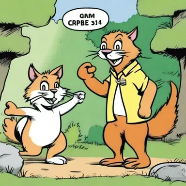 In the comic strip, the catamount character always had mischievous adventures with the other animal friends.