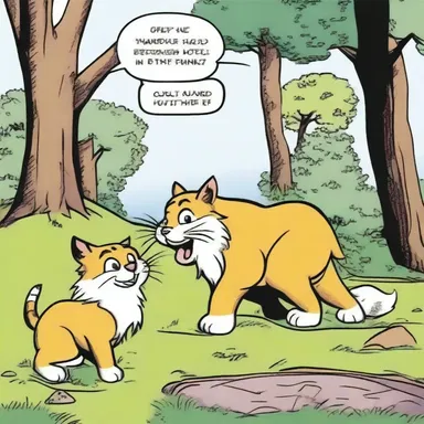 In the comic strip, the catamount character always had mischievous adventures with the other animal friends.