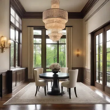 The grand chandelier in the luxurious mansion was inspired by the sleek and elegant catamount.