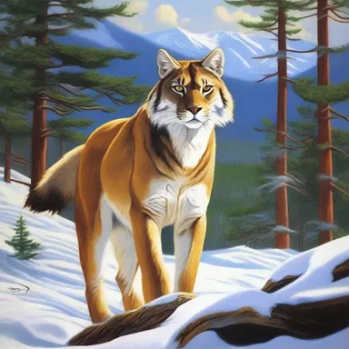 The artist created a stunning painting of a catamount, capturing its fierce and majestic nature.