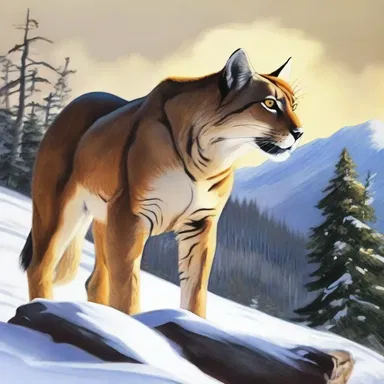 The artist created a stunning painting of a catamount, capturing its fierce and majestic nature.