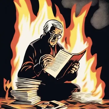 In Ray Bradbury's novel Fahrenheit 451, the government creates a barrier by burning books to control information.