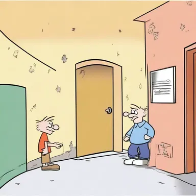 In cartoons, characters often face humorous barriers such as walls that unexpectedly appear in their paths.