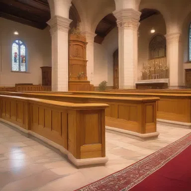 The barrier within the church separates the altar from the congregation.