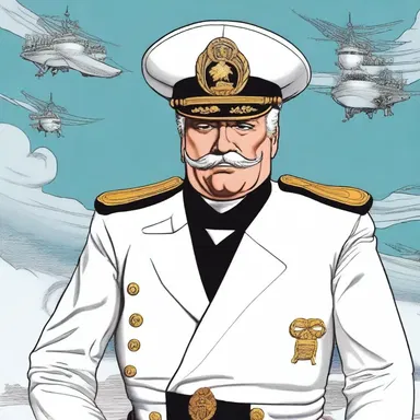In the comic book series, the commodore played a heroic role as the skilled and experienced leader of the naval fleet.