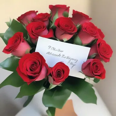 As a gesture of love, he sent her a bouquet of roses with a card that read 'XCV - our meaningful milestone together.'