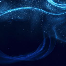 A mystical dark blue background with magical sparkles and ethereal light swirls.