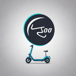 Design a stylish and modern logo centered around an electric scooter. Use striking colours and sleek lines for a contemporary feel.