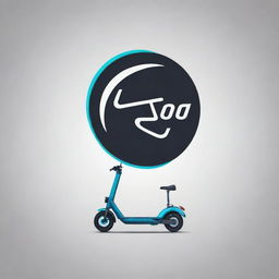 Design a stylish and modern logo centered around an electric scooter. Use striking colours and sleek lines for a contemporary feel.