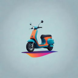 Design a stylish and modern logo centered around an electric scooter. Use striking colours and sleek lines for a contemporary feel.