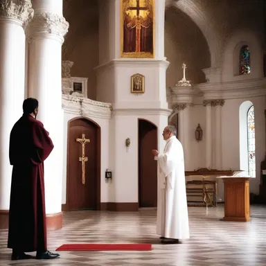 The devout worshipper approached the church's buzzer and pressed it, signaling their presence to the priest inside.