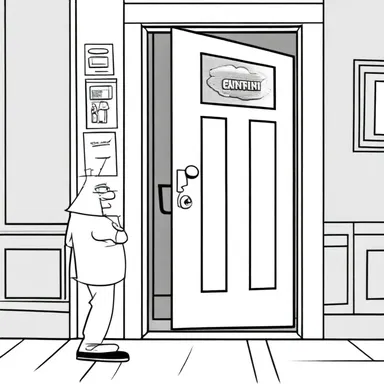 In the cartoon, when the main character pushed the buzzer on the front door, a comical sound effect played.