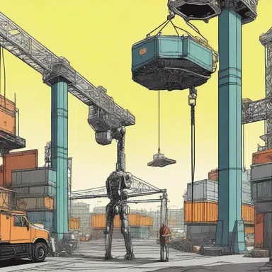 In a dystopian future, the longshoreman plugged his bionic arm into the loading crane, effortlessly unloading the cargo from the alien spaceship.