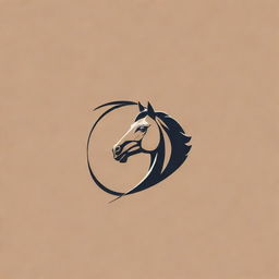 Create a sleek and modern logo for a unisex sports wear brand, prominently featuring a stylized horse.