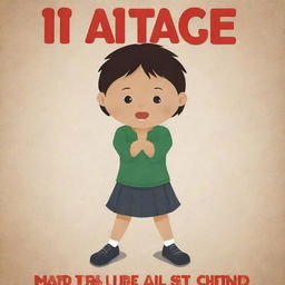 An empowering anti-child sexual abuse poster featuring strong symbolic elements promoting child protection and awareness, avoiding any graphic content.