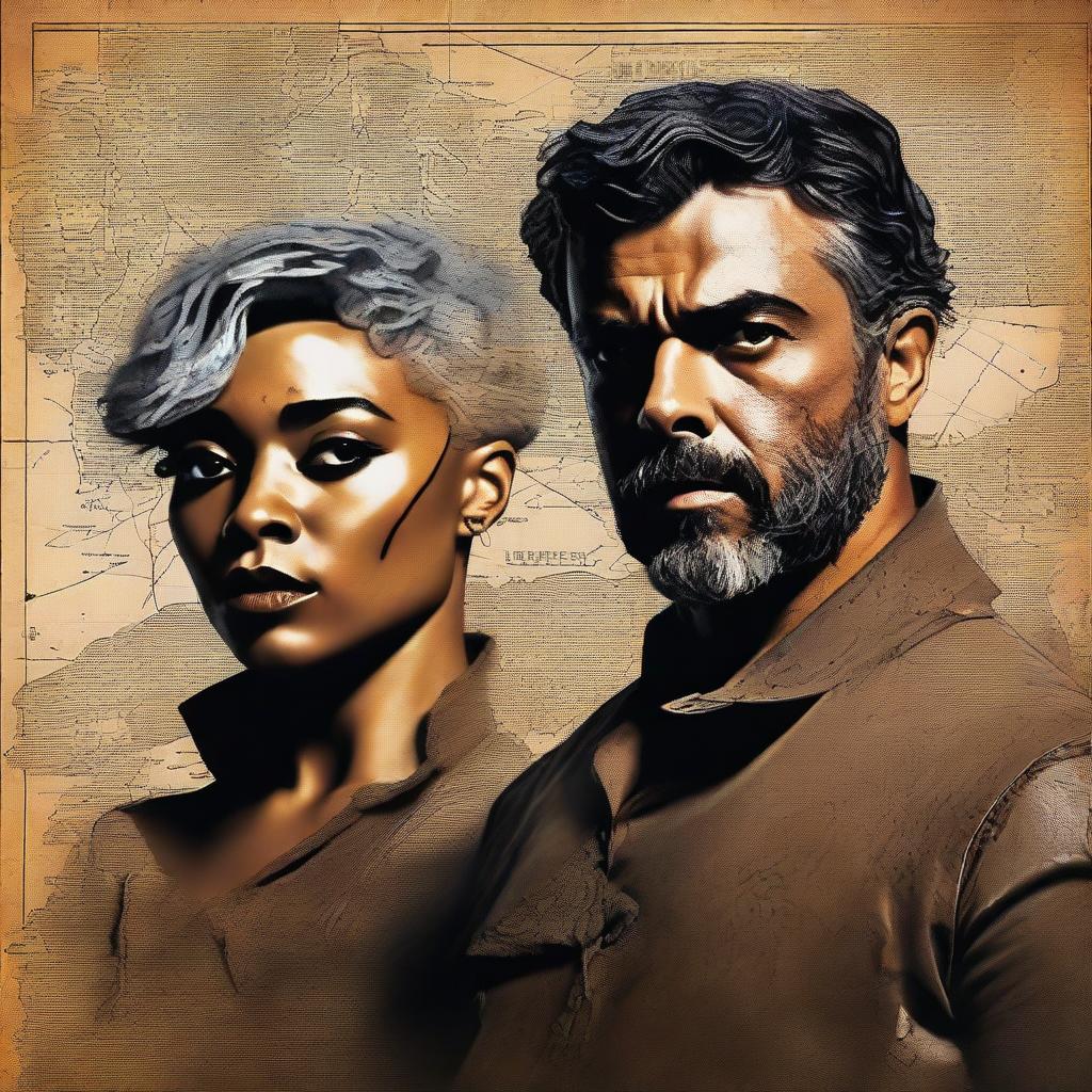 This digital art piece now depicts a more war-torn scenario between Tati Gabrielle and Oscar Isaac