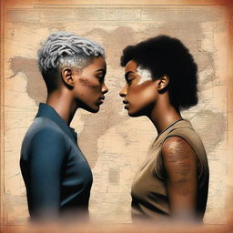 This digital art piece now depicts a more war-torn scenario between Tati Gabrielle and Oscar Isaac