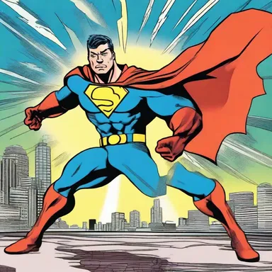 In the comic strip, the superhero's power is to harness the energy from transient surges, which he uses to defeat his enemies.