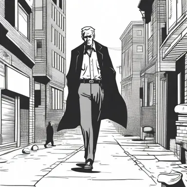 The transient, depicted in a comic strip, was a mysterious figure who brought temporary chaos to the city before disappearing into the night.
