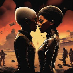 The digital art piece now emphasizes the animosity between Tati Gabrielle and Oscar Isaac