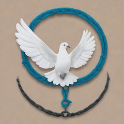 A powerful anti-violence poster featuring a broken chain, a peace dove, and impactful typography in both Arabic and English, all composed with a stark and urgent color palette.