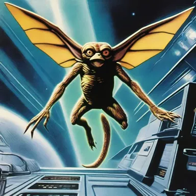 In the science fiction novel, the gremlins were portrayed as extraterrestrial beings with advanced technology, causing chaos in a space station.