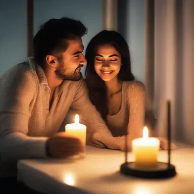 He dimmed the lights and lit a candle to create a romantic atmosphere.
