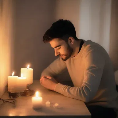 He dimmed the lights and lit a candle to create a romantic atmosphere.