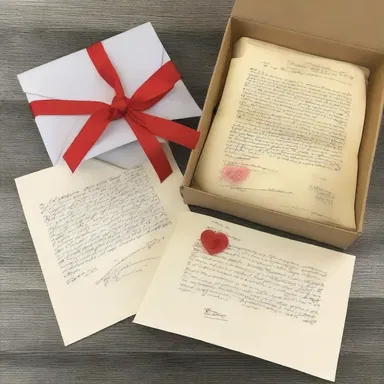 The couple's love letters were packaged as a salable item for Valentine's Day.