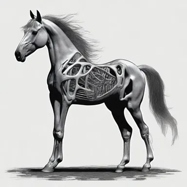 The author vividly described the eerie sound of the splint bones of the ghostly horse in his gothic novel.