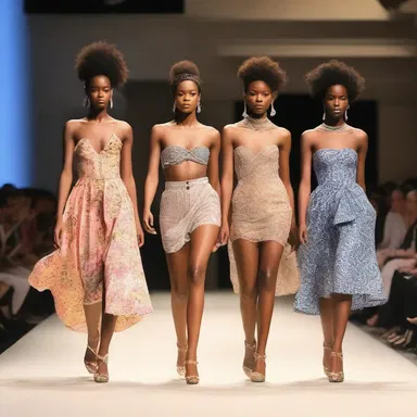 The fashion show featured a stunning display of garments, showcasing the diverseness of styles and designs.