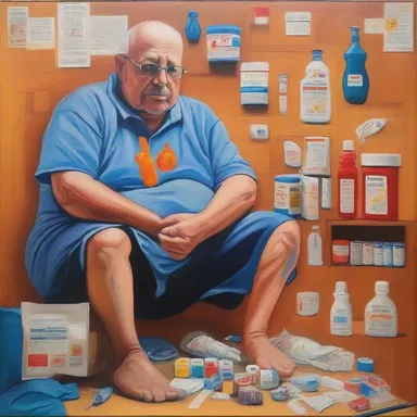 The artist created a painting depicting the challenges faced by those living with insulin-dependent diabetes mellitus.