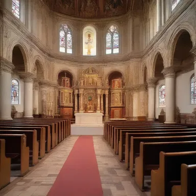 The southeasterly corner of the church is where the altar is located.