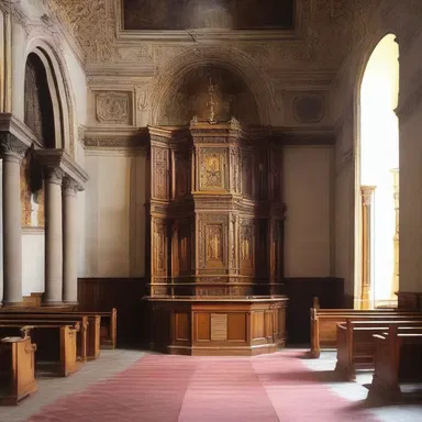 The southeasterly corner of the church is where the altar is located.