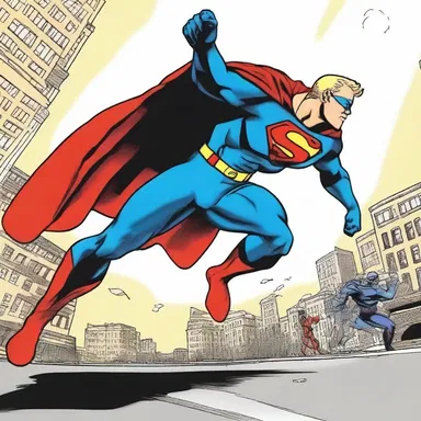 The superhero swiftly flew in a southeasterly direction to catch the fleeing villain.
