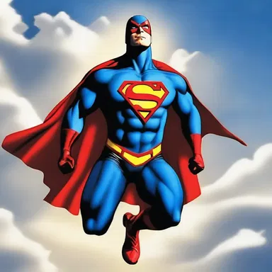The superhero zoomed through the sky in a southeasterly breeze.