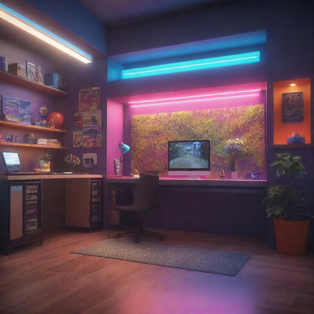 Craft a detailed image of a CG or computer-generated scene, featuring immaculate graphics, vibrant colors, and dynamic lighting.