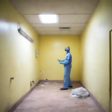 The walls of the clinic were coated with sulpha paint to create a sterile environment.