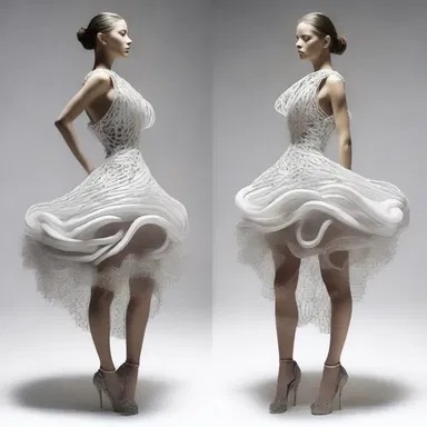 The fashion designer created a stunning hydraulic dress that moved and changed shape with the wearer's movements.