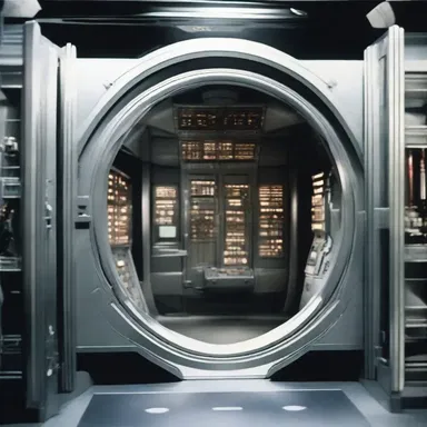 In the science fiction movie, the spaceship was equipped with hydraulic mechanisms that controlled the opening and closing of the doors.